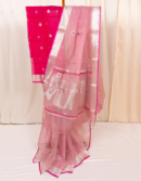Dusty Pink Pure Silver Zari Kota Doria