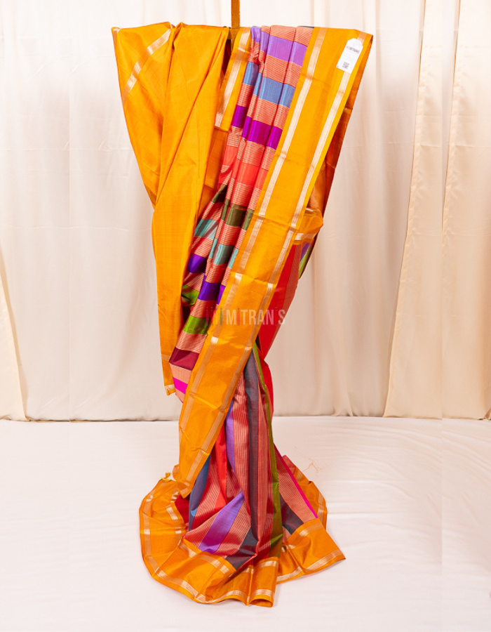 Multicolour Pure Silver Zari Kanjeevaram